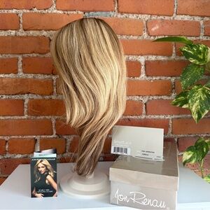 Jennifer Human Hair Wig by JON RENAU, 12FS12 Malibu Blonde Mono Top + Lace Front